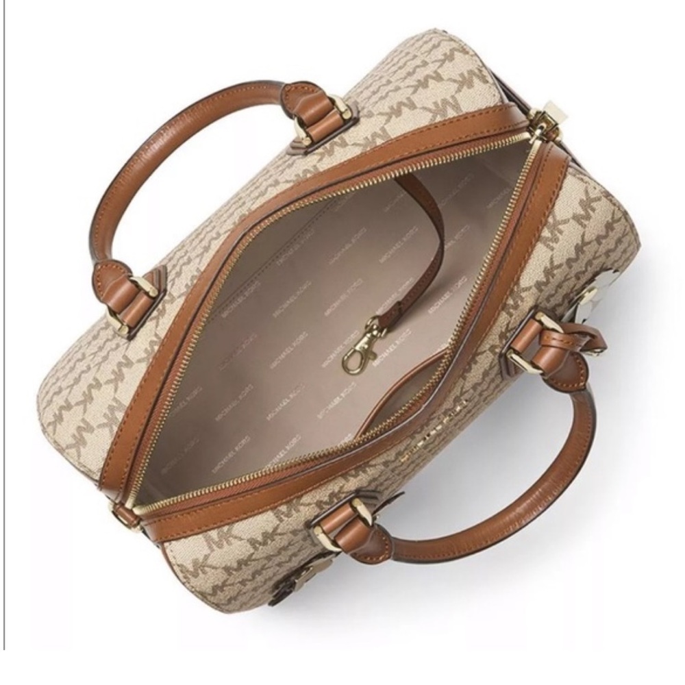 Monogram Floral Appliqué Satchel Mercier - Picture 12 of 16